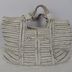 Anya Hindmarch White Woven leather Tote bag.