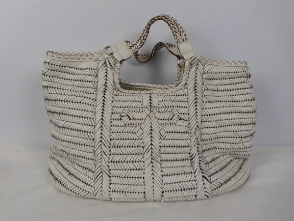 Anya Hindmarch White Woven leather Tote bag.