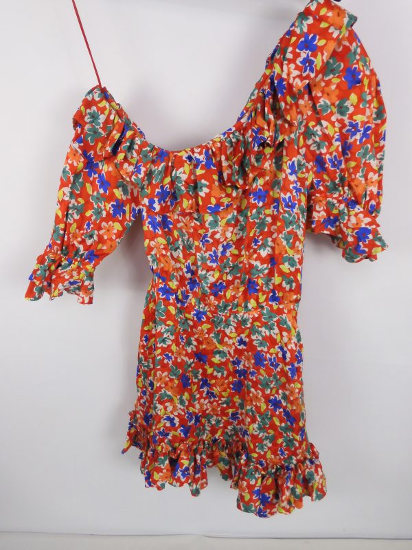 Saint Laurent One Shoulder Floral Silk Dress, Cost £2800, Size F34, Unworn.