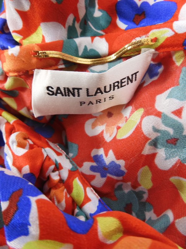 Saint Laurent One Shoulder Floral Silk Dress, Cost £2800, Size F34, Unworn. - Image 5