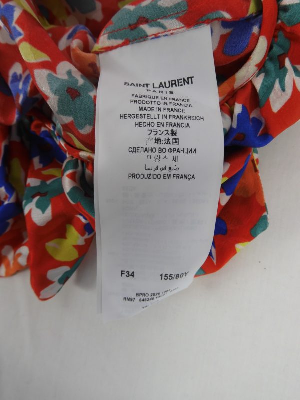 Saint Laurent One Shoulder Floral Silk Dress, Cost £2800, Size F34, Unworn. - Image 6