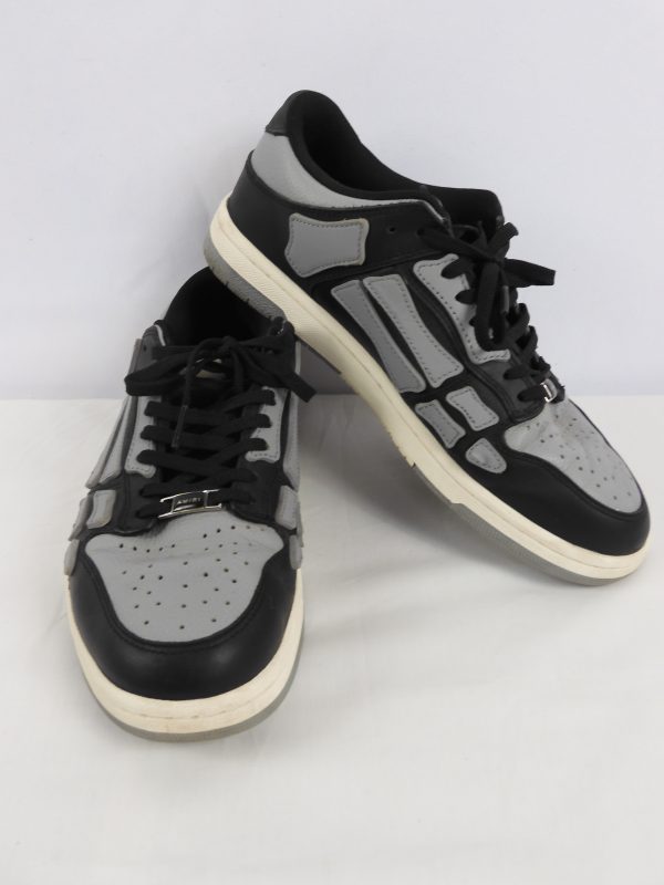 AMIRI Skel Top Low Black Grey, Size 8.
