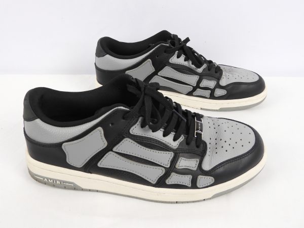 AMIRI Skel Top Low Black Grey, Size 8. - Image 3