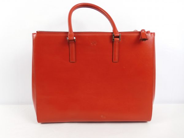 Anya Hindmarch Bespoke Tote Red Leather Hand Bag.