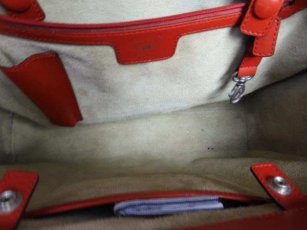 Anya Hindmarch Bespoke Tote Red Leather Hand Bag. - Image 7