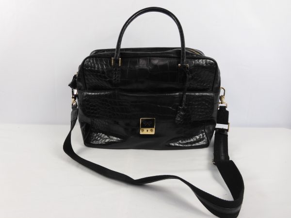 Anya Hindmarch Crocodile Shoulder Bag, Large in Black.