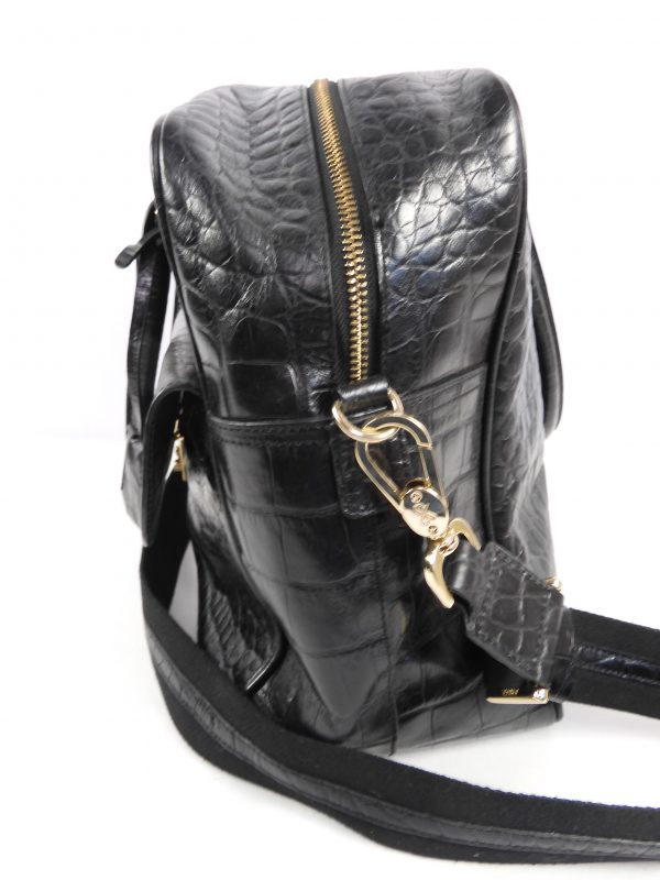 Anya Hindmarch Crocodile Shoulder Bag, Large in Black. - Image 4