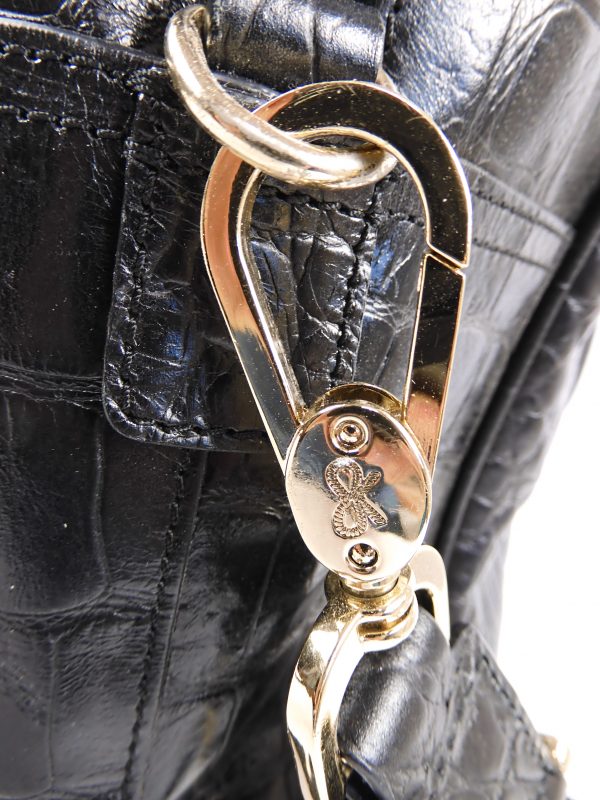 Anya Hindmarch Crocodile Shoulder Bag, Large in Black. - Image 5