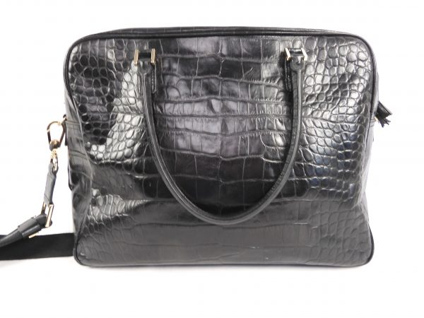 Anya Hindmarch Crocodile Shoulder Bag, Large in Black. - Image 6