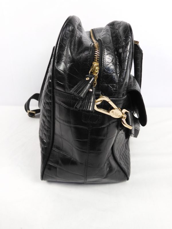 Anya Hindmarch Crocodile Shoulder Bag, Large in Black. - Image 8