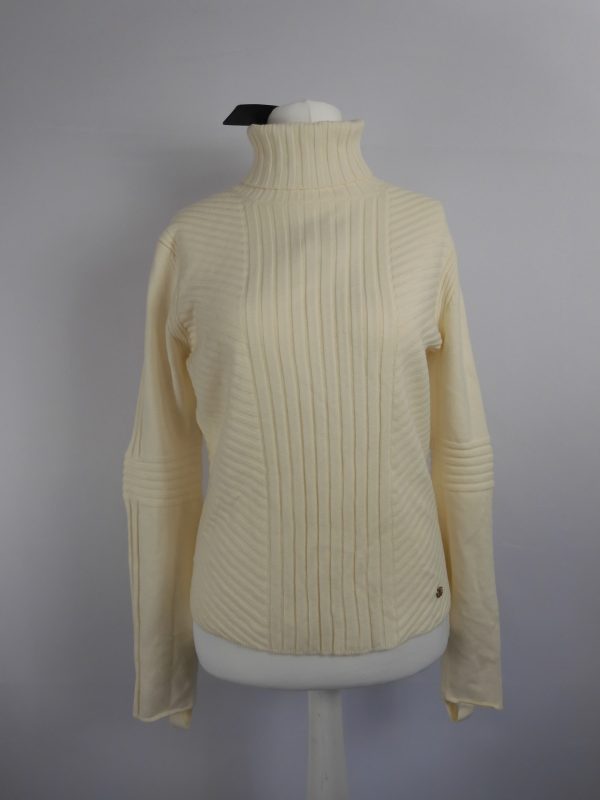 Tory Burch, Ivory Turtle Neck Inez Sweater, Size L