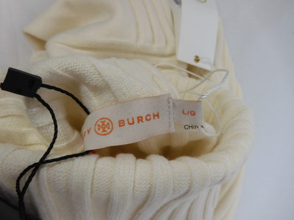 Tory Burch, Ivory Turtle Neck Inez Sweater, Size L - Image 6