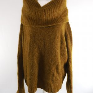 Acne Studios oversized cowl turtleneck sweater wool mohair brown, Size M.