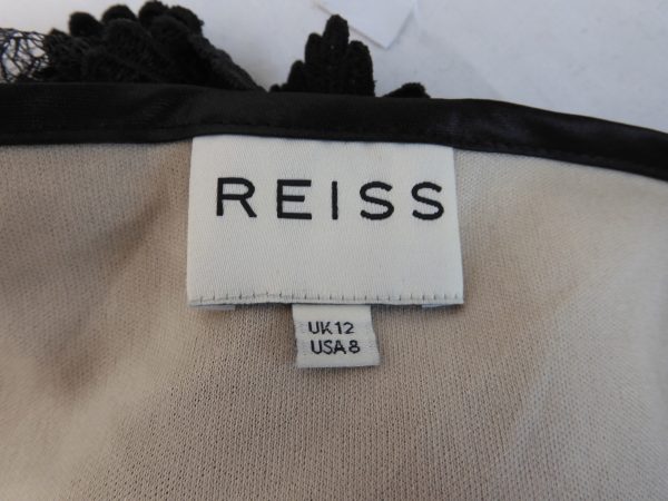 Reiss Nola Black Lace Dress, Size 12/L - Image 5