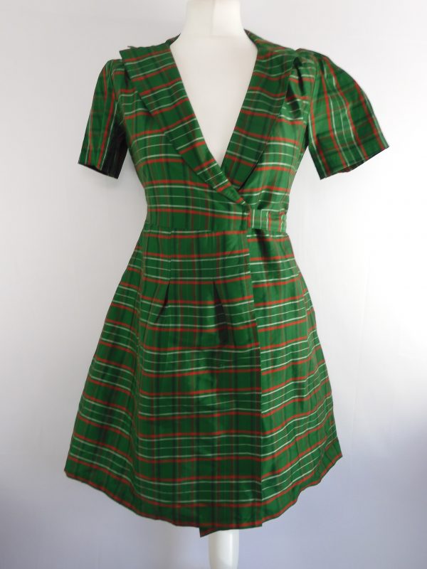 The Seamstress Rita 1940s Dress in Green Taffeta, Size 8, Film Worn