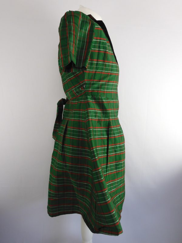 The Seamstress Rita 1940s Dress in Green Taffeta, Size 8, Film Worn - Image 3