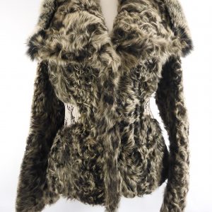 Hollies Blue Fox Fur & Leather Coat - Size 38 / 10