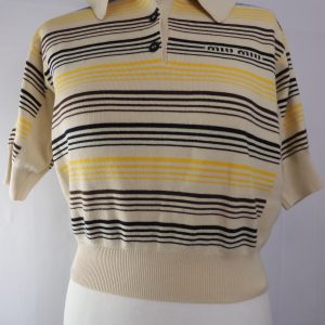 Miu Miu Striped Polo Shirt, Size 38 / 6