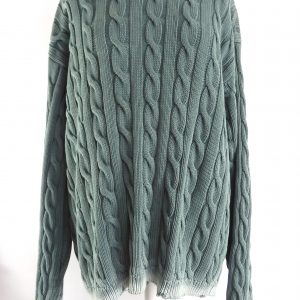 Miu Miu Oversized Cable-Knit Distressed Sweater, Size 36 / XS