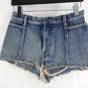 Saint Laurent Low Rise, Frayed Denim Shorts, Size 26 / 8 / S