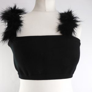 Magda Butrym Feathered Crop Top, Size 36 / 8