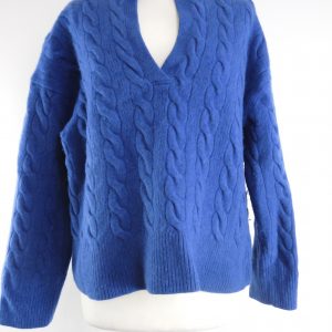 Ralph Lauren Sapphire Blue Polo Neck Cable Knit Sweater, Size L