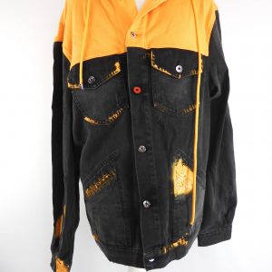 MJB Marc Jaques Burton Magna Pax Hand Painted Denim Hoodie, Size 48 (M). Online Price £650