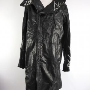 MJB Marc Jaques Burton Long Leather Coat, Hand Painted, Size M, SOLD OUT