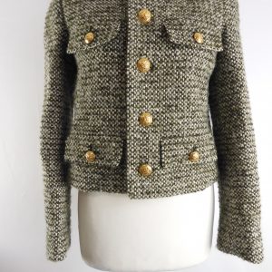 Celine Chasseur Tweed Women's Jacket 2V02E025N - Size 34/6