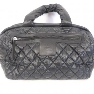 Chanel Coco Cocoon Handbag Black Nylon Quilted Canvas