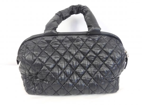 Chanel Coco Cocoon Handbag Black Nylon Quilted Canvas - Image 6