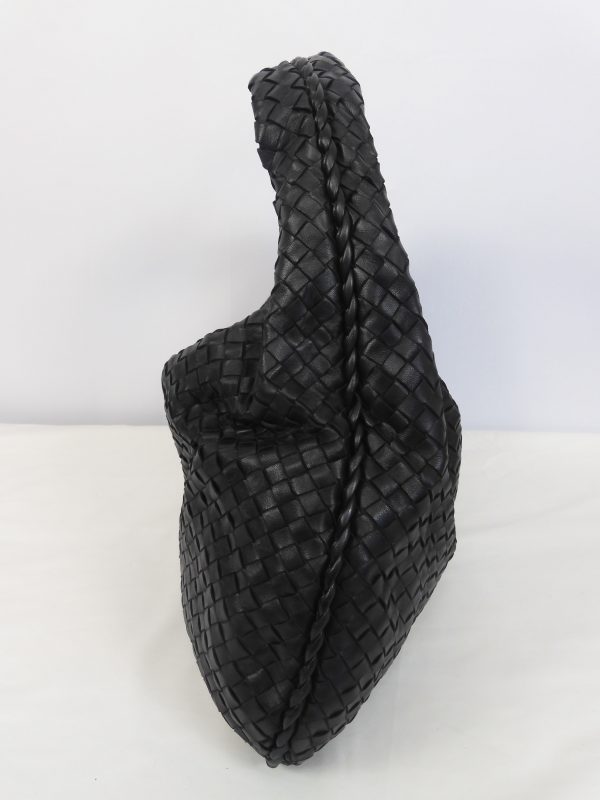 Bottega Veneta Large Hobo Intrecciato Black Leather Shoulder Bag - Image 4