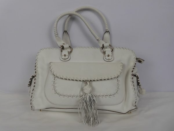 Anya Hindmarch White Leather handbag, Large.