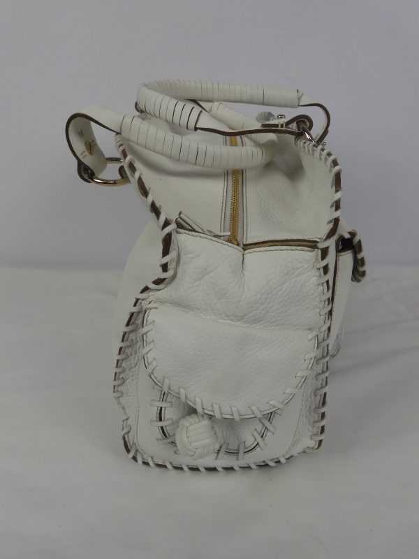 Anya Hindmarch White Leather handbag, Large. - Image 4