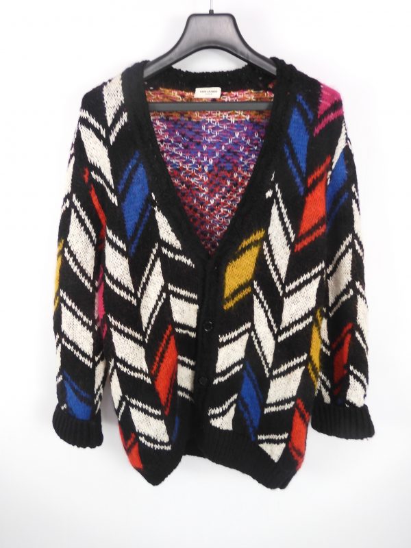 Saint Laurent Chevron Oversized Cardigan