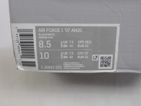 Custom Nike Air Force 1 Burberry, CJ0952-001 Size 7.5 - Image 8