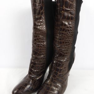 Dolce & Gabbana Crocodile Print Boots, Size 6.5 ( 39.5 ).