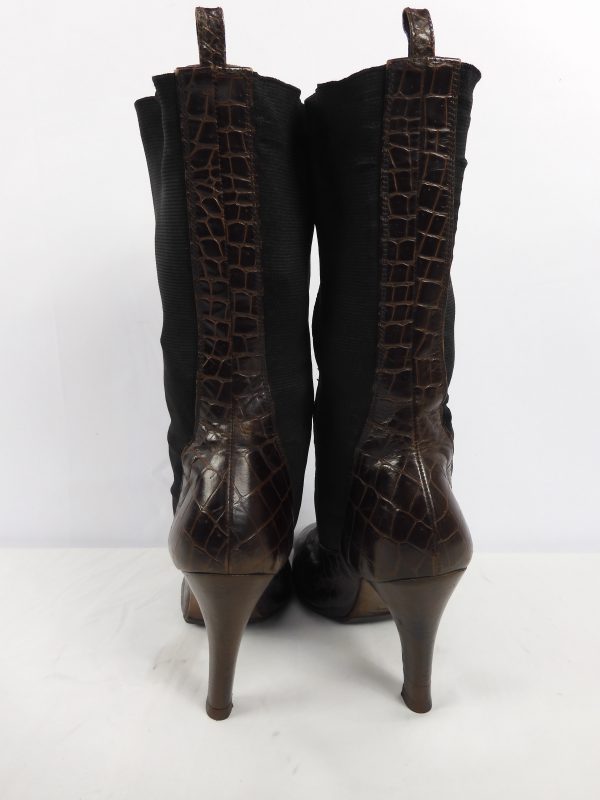 Dolce & Gabbana Crocodile Print Boots, Size 6.5 ( 39.5 ). - Image 4