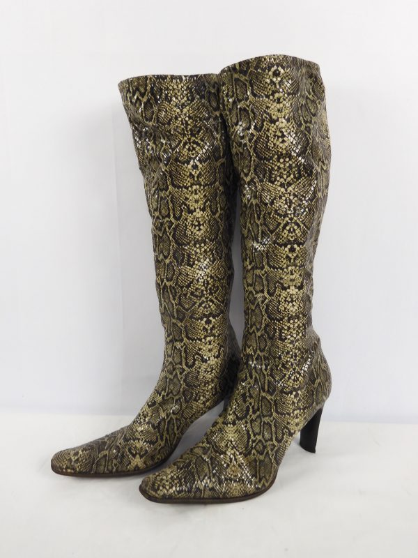 Monica by Magli python Print Boots, Size 5.