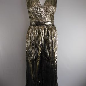 MARIA LUCIA HOHAN Priya Metallic Pleated Dress, Size 14, FILM WORN.