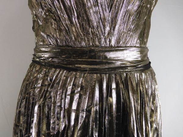 MARIA LUCIA HOHAN Priya Metallic Pleated Dress, Size 14, FILM WORN. - Image 4