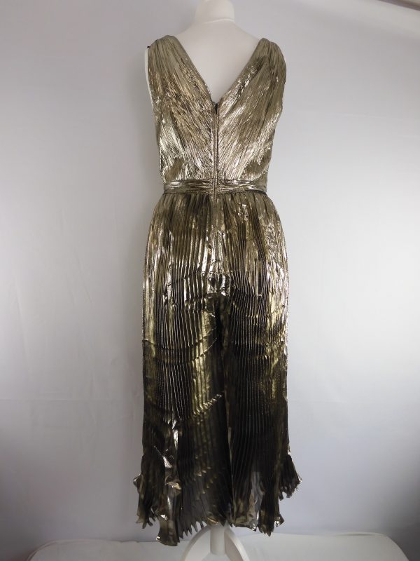 MARIA LUCIA HOHAN Priya Metallic Pleated Dress, Size 14, FILM WORN. - Image 7