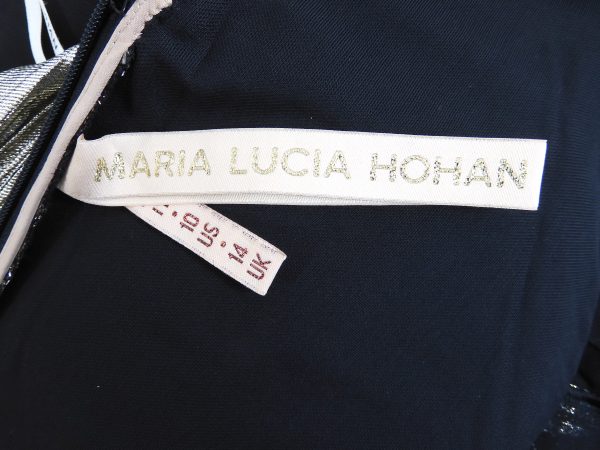 MARIA LUCIA HOHAN Priya Metallic Pleated Dress, Size 14, FILM WORN. - Image 10
