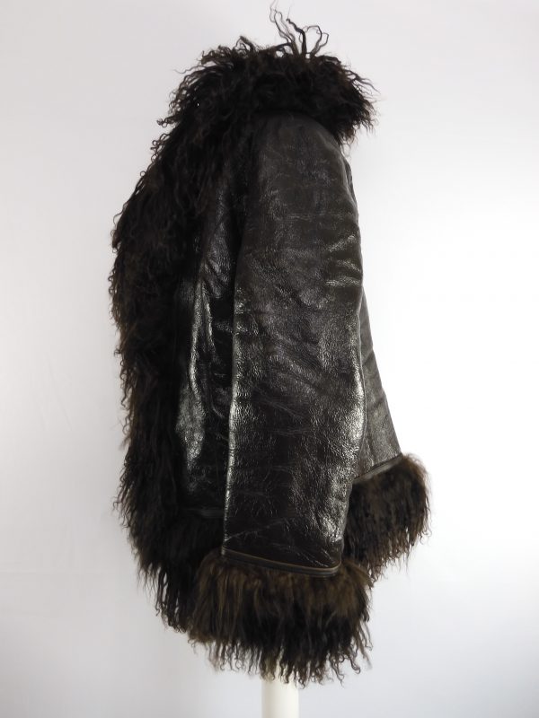 Saks Potts Bon shawl-collar leather and shearling jacket, Size 2 - Image 3