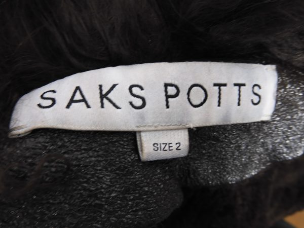 Saks Potts Bon shawl-collar leather and shearling jacket, Size 2 - Image 5