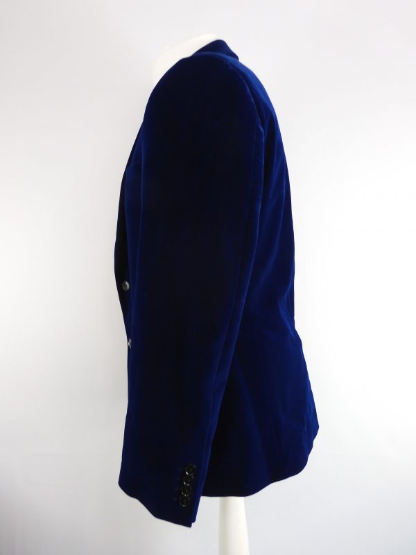 Fellini Tailored Blue Velvet Blazer, Size 40R - Image 4
