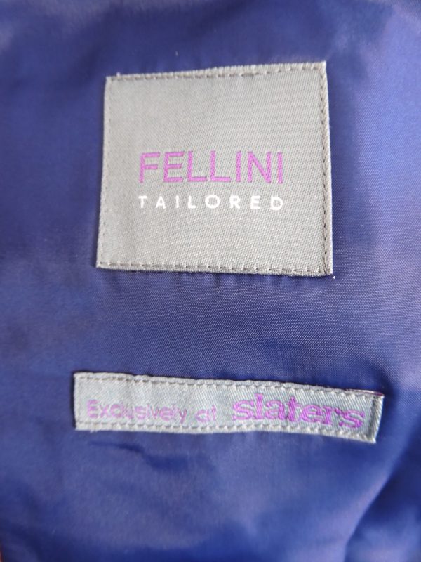 Fellini Tailored Blue Velvet Blazer, Size 40R - Image 6
