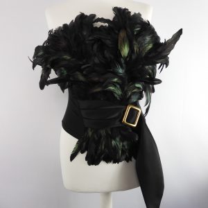 Catwalk Collection Feather Corset & Shoulder Wrap (Shawl) One Size.