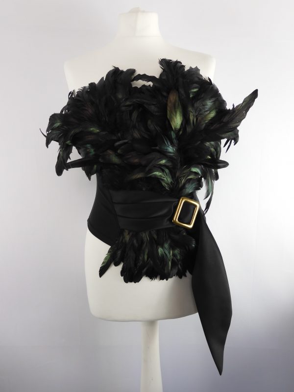 Catwalk Collection Feather Corset & Shoulder Wrap (Shawl) One Size.