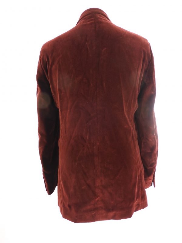 Hackett London Peak Lapel Men's Wine Velvet Blazer, Size 40L - Image 4
